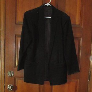 Black Open Front Wool Jacket Size 8 PAUL STANLEY